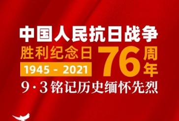 熱烈慶祝抗日戰(zhàn)爭勝利76周年！